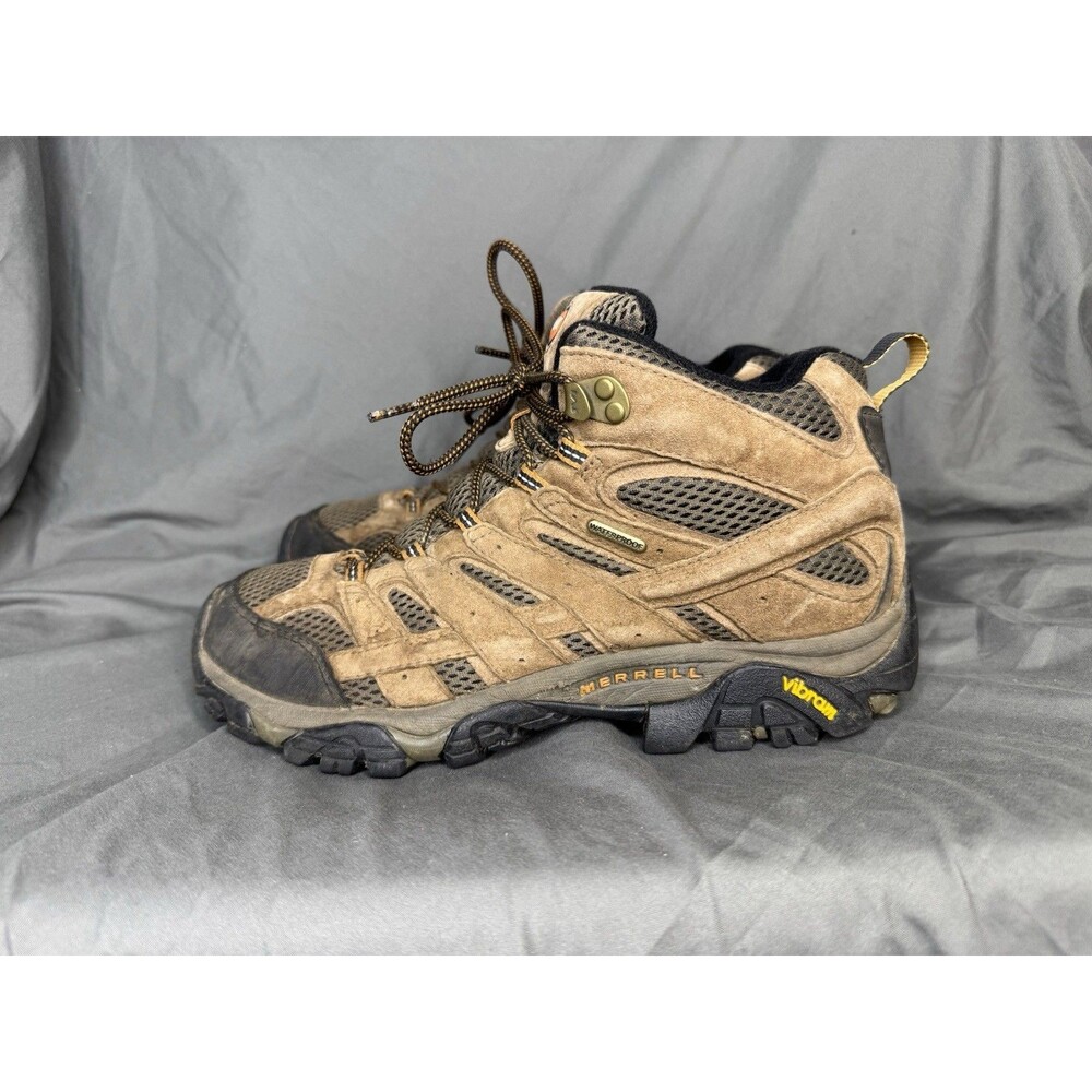 MERRELL Moab 2 Earth Suede Mid Waterproof Hiking Boots Brown Men's Sz 9 Gorpcore